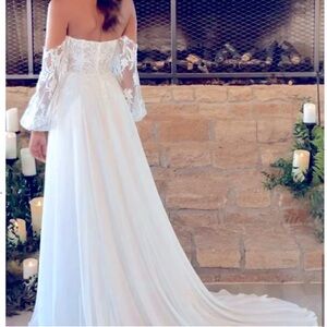 Elegant White Off-Shoulder Gown